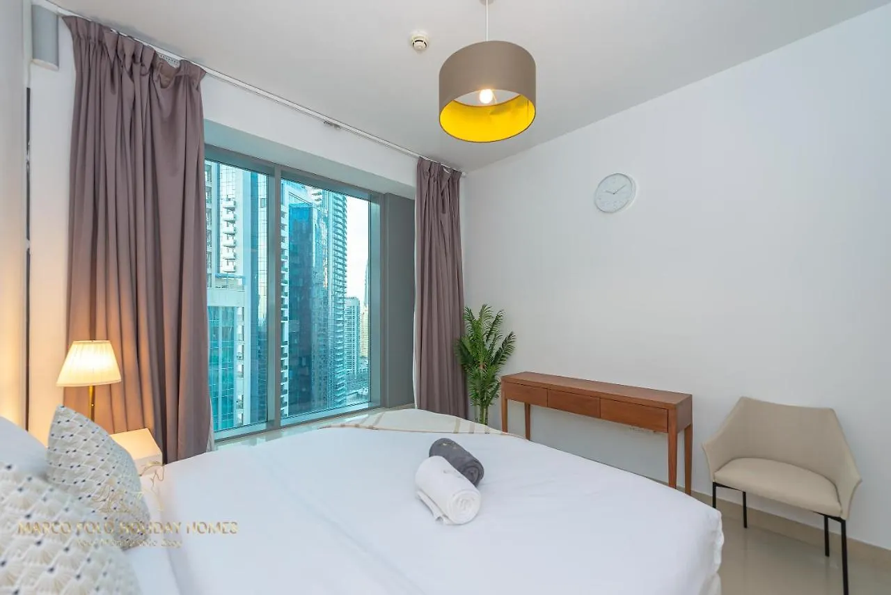 Marco Polo - 2 Bedroom With Burj Khalifa View - 5 Min To Dubai Mall شقة